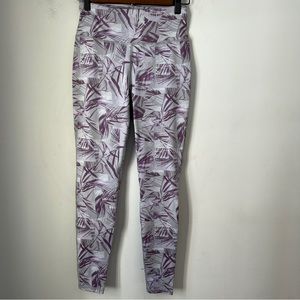 Hylete Active Leggings Purple Palm Womens Size Small